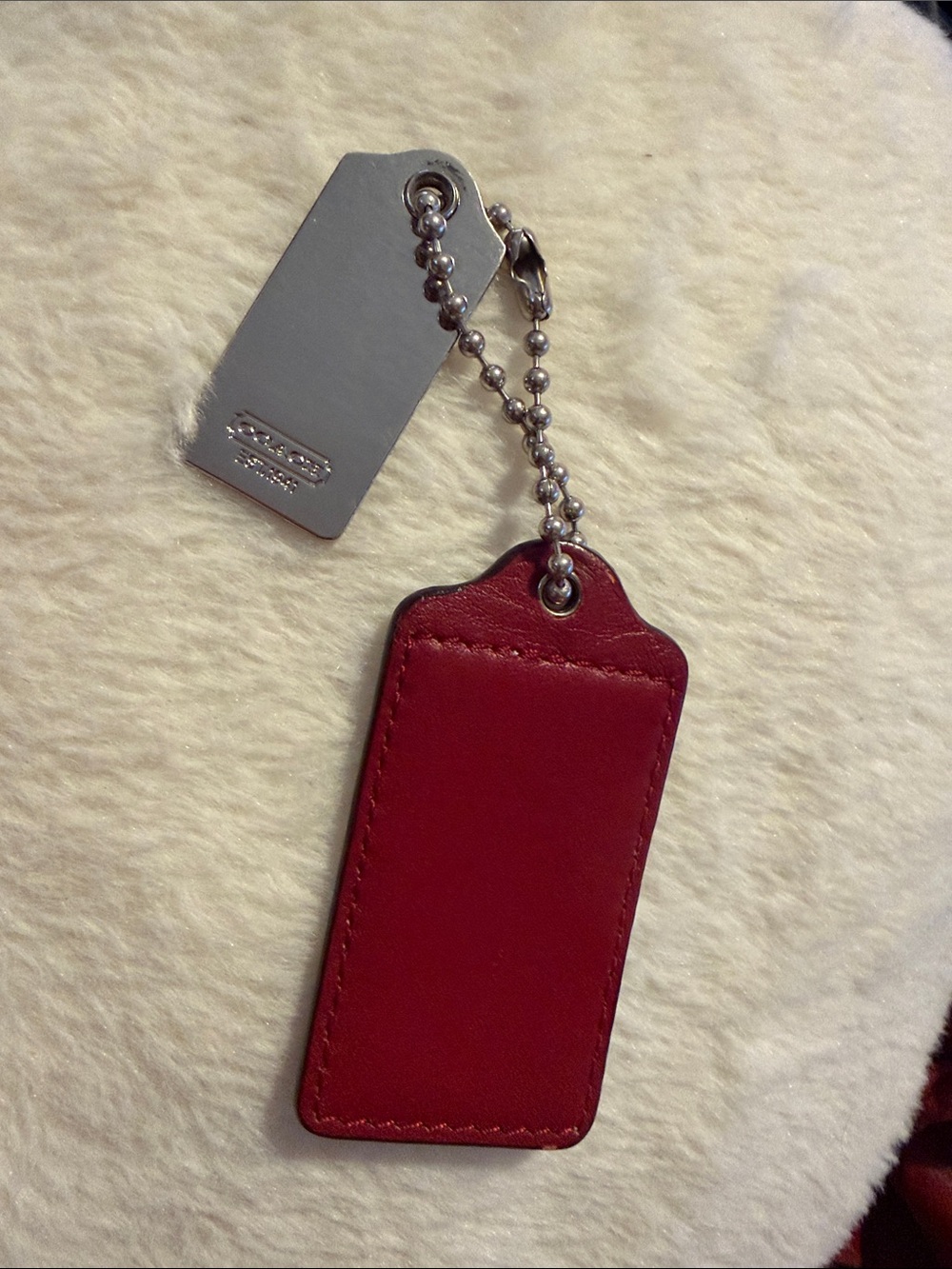 Coach Tricolor Leather Key & Card Holder - Black White Red - Picture 4 of 4